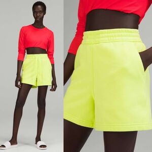 Lululemon Loungeful High Rise Short 4" Electric Lemon